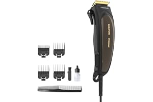 Taurus - Cortapelos Eléctrico Profesional Mithos Avant 6W | 4 Peines Guía | Cuchillas Titanio | 10 Alturas Corte | Motor AC 3000 rpm | Palanca Ajuste | Uso con Cable | Accesorios Limpieza | Gris