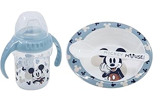 Mickey 'Full of Smiles' Baby 3PC Set (Training Mug 250ML, Bowl, Spoon) | STOR