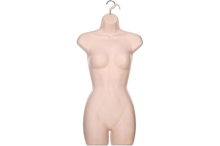 Adult Female Full Size Hanging Body Form Display Mannequin Body Form Mannequin Display Form (Light Skin)