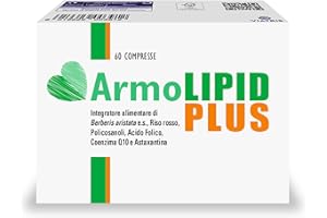 Armolipid Plus 60 Compresse, Integratore Alimentare con Berberis Aristata, Riso Rosso Fermentato, Acido Folico, Policosanoli, Coenzima Q10 e Astaxantina