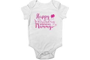 Shopagift Happy Birthday Mummy Pink Girls Baby Vest Bodysuit