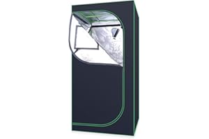 JALUNIVERSAL TRI Grow Tent Hydroponic Higher Density 600D Mylar Reflective Indoor Plant GreenHouse Growing with Observation Window and Removable Floor Tray for Flora Vegetables Flower (60 * 60 * 120 CM)