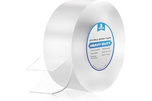 YOGINGO Cinta Doble Cara Extrafuerte, 3 Metros Cinta Adhesiva Doble Cara Extrafuerte, Cinta Doble Cara Transparente Removible, Reutilizable, Tape de Montaje para Fotos, Pósters, Cocina, Fiesta