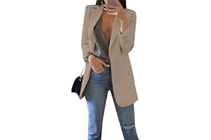 OMZIN Women's Women's Suit Jacket Lapel Casual Suit Long Sleeve Office Suit Blazers Open Front Office Work Business Suit Jacket