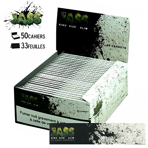 JASS King Size Slim – Box von 50 Päckchen Papier Filterpapier Slim - 2