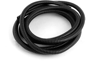 UXCELL sourcing map Gaine Cable électrique Fil Protection Tube de conduit ondulé en plastique de 2,55 m 7 x 10 mm pour jardin, bureau noir