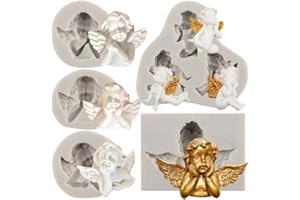 MYPRACS Angel Baby - Juego de 5 moldes de silicona para fondant para decoración de tartas, cupcakes, arcilla polimérica, chocolate, pasta de goma