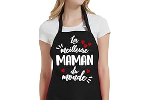 Gkmamrg Cadeau Fete des meres Tablier Cuisine - Cadeau Maman - Tablier Réglable Chef Tabliers pour Cuisine,BBQ,Jardinage Restaurant,Barbecue,Café Cadeau pour Maman