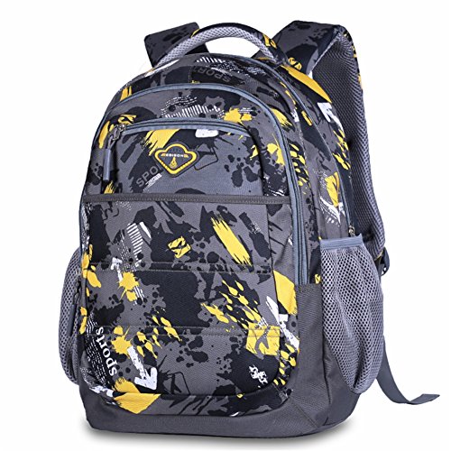 Preisvergleich Produktbild Schulrucksack Schulranzen Schultasche Sports Rucksack Freizeitrucksack Daypacks Backpack für Mädchen Jungen & Kinder Damen Herren Jugendliche mit der Großen Kapazität (Asche, L)