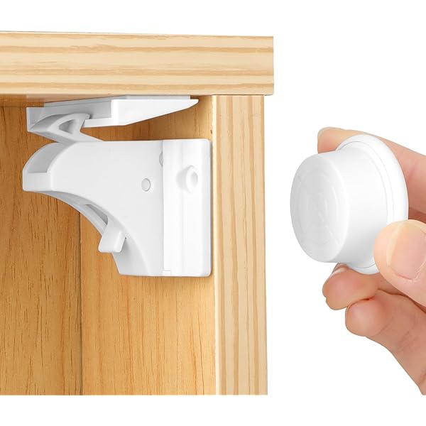 HOTUT Serrature Magnetiche Per Cassetti Bambini - 2 Pezzi, Invisibili E Facili Da Installare