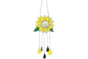 maxtachi Small Sunflower Wind Chimes for Garden, Soft Sound Pendant Windchime Ornament, for Outdoor Indoor Home Bedroom Living Room Window Corridor Yard-Yellow