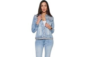 Koroshi Chaqueta denim de Cierre delantero con botones y Cuello camisero con Bolsillos y Detalles bordados de Color Azul claro para Mujer, de color AZUL CL