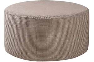 HOOWARM Terciopelo Funda Otomana Elástica Redonda Funda De Puff Modernas Funda Reposapies Polvo Retirable Lavable Funda De Reposapiés Cubierta Taburete Ottoman Cover Para Sala ( Color : A21 , Size : 76-104cm/