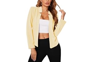 FWAY Donna Elegante Maniche Lunghe Blazer Cardigan Casual Business Foderato Anteriore Aperto Giacca