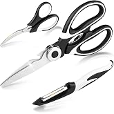 Fousenuk 3 Pieces Kitchen Scissors, Stainless Steel Kitchen Scissors with Shears Shears Professional with Built-in Bottle Ope