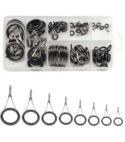 Kit de réparation de canne à pêche, 8 tailles, pointe de