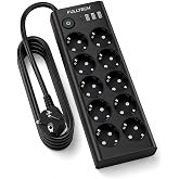 &Ccedil;oklu Priz 10&rsquo;lu Grup Priz USB&rsquo;li (3x USB-A, 1x USB-C), 3680W 16A, 2 Metre Kablo, Topraklı Uzatma Kablosu, Ev Ofis Gaming