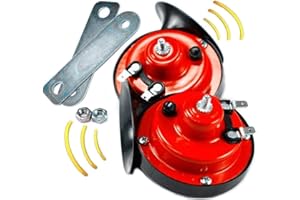 ANSHKA The Best Horn Ever 300 DB Super Train Horn for Trucks, Loud Air Electric Snail Double Horn Raging Sound for Cars, Motorcycle, 12v Double Horn Raging Sound Raging Sound for Car Motorcycle (1pcs)