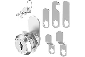 VACUBXBY Letterbox Lock with 5 Different Lock Plates and 2 Keys, 16 mm Cabinet Lock, Letter Box Lock, Locker Lock, Lever Lock, Furniture Lock for Cabinet Doors, Furniture Used