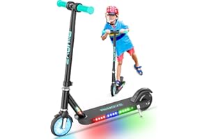 ALLMOVE X2 Plus Trottinette Electrique Enfant 6 a 12 Ans, Roue Flash et Lumière Colorée, Portée de 8 km, Niveau de Batterie Visible, Trottinette Electrique 150W à Freins Doubles