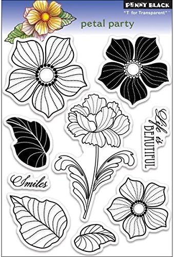 Penny Black Rubber Clear Stamps 5-inch x 7.5-inch Sheet-Petal Party