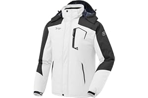 donhobo Jacken Herren Fleece-Futter Winterjacke Wasserdicht Atmungsaktiv Verdickt Warm Winddicht Softshelljacke Outdoor Funktionsjacke mit Abnehmbare Kapuzen