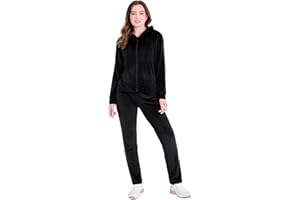 CityComfort Survetement Velours Femme et Ado, Douillet Ensemble Sport Femme Velours, 2 Pièces Pantalon Velours et Sweat Zippé à Capuche