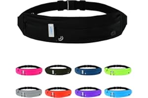 Waterfly Running Belt Bum Bag: Runner Marathon Jogging Waist Pack Sport Workout Exercise Fitness Phone Holder Bag for Men Women Jogger Slim Waistband