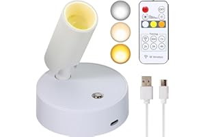 MIOBLUE Spot Lights Indoor with Remote Up Lights, Wireless Picture Light Battery Operated Spotlights with Timer Dimmable Accent Uplighting Indoor Stick on Wall Light for Artwork,Plant,Potrait,1 Pack
