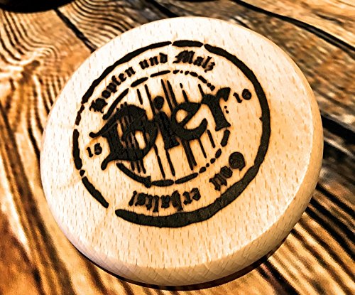 Bierdeckel – Gebrannte Holzuntersetzer Rund – Untersetzer Set 4 Stück für Bier-Gläser aus Holz – Reinheitsgebot 1516 – Biertrinker – Männergeschenk - 3