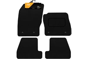 FSW - Car Floor Mats For Ford Focus MK3 2011-2015 - Black Carpet - Anti Slip Mat - Non Slip Car Floor Mat, Fitted With Clips & Granulated Backing - 4 Pc Floor Mat Only