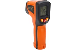 Risegun Termómetro Infrarrojo Industrial, IR Sin Contacto, Emisividad Ajustable, Pistola Medidora de Temperatura, para Industrial Cocinar Cocina, Uso no corporal -50-600°C -58-1112°F