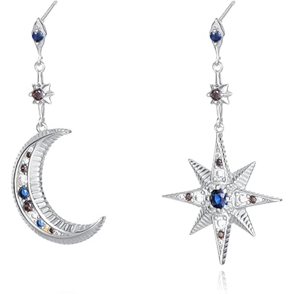 Orecchini Pendenti PATISORNA In Argento 925 Con Cristalli Iridescenti - Design A Spirale, Lunghi 63 Mm, Ipoallergenici