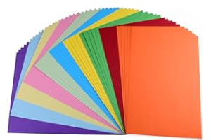 EWTSHOP 50 arkuszy tektury fotograficznej w różnych kolorach, DIN A4, 10 różnych kolorów, 220 g/m² premium