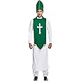 HENBRANDT Adult Men’s Saint Patrick Fancy Dress St. Patrick’s Day Costume Irish Priest Catholic Bishop St Paddy’s Day Dress Up Outfit One Size Mens Fancy Dress Costume
