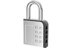 JYSDCXC Zamek szyfrowy, kłódka z kodem numerycznym, 4-cyfrowy, masywna stal hartowana, resetowana, odporna na warunki atmosferyczne, do drzwi, walizkowych, szkoły, na salę gimnastyczną, zamek TSA
