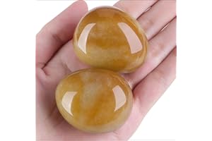 SAHOOTTIE Topaz Crystal 1.6-1.8" Topaz Gemstones Topaz Healing Crystal Topaz Polished Gemstone Topaz Tumbled Stone Topaz Pocket Stone for Crystal Lovers Beginners Collectors 1pc