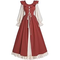 Robe Médiévale Femme Longue - Style Renaissance Gothique - Manches Trompette - Cosplay