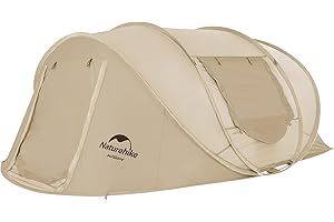 Naturehike Tienda de campaña para 3 – 4 personas, gran espacio, fácil instalación, tienda familiar con cuatro lados de ventilación, resistente al agua, tienda instantánea automática para festivales,