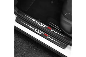 HHCAR 4 Stück Auto Einstiegsleisten Türschweller Willkommen Schritt Platte Aufkleber Schutz, für Peugeot gt GTI gtline 508 5008 3008 208 2008 308 Threshold Kick Plates Pedal Schützen