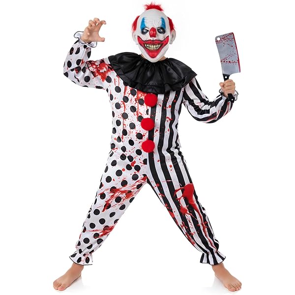 FIESTAS GUIRCA Horror Clown Kostüm Für Kinder – Rotes Killer-Clown-Outfit Für Halloween