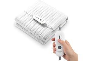 WINTEM Coprimaterasso Termico Scaldaletto Singolo 150x80 cm, Coperta Termica elettrica con 4 livelli di temperatura, Termocoperta