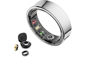 Weyrinice Smart Ring Health Tracker, Health Rings for Women & Men, No Subscription Required, Long-Lasting Battery Sleep Rings, Fitness & Sleep Monitor Compatible with iOS & Android (R06, Silver, #9)