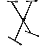 Tiger Supporto per tastiera KYS77-BK con telaio a X, pieghevole e regolabile in altezza - Sable