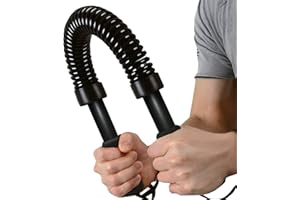 PHYSIONICS Power Twister - Resistencia 20/30/40/50kg - Barra de Fuerza para Ejercicios de Fitness y Entrenamiento de Pecho y Brazos en Casa, Expansor Muscular de Pectoral, Barra de Torsión para Pectorales (20kg)