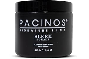 Pacinos Sleek Pomade Men 118ml - Extra Hold & Shine Finish - Definición de larga duración - fórmula soluble en agua - pomada a base de agua - pomada barba - fragancia afrutada - Cera pelo hombre