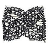 Magic Beads Double Women/Ladies Hair Clip Stretchy Hair Combs Clips (Style 3 Black)