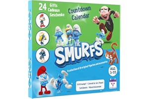 THE PURPLE COW ADVENT CALENDAR The original SMURFS Advent Calendar 2025 Collectible Cartoon Toys for Boys and Girls, 12 Figurines + 12 SMURFY gifts! Ages 3+. 24 Pieces