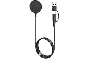 Sinoacc 1-Pack for Samsung Watch Charger Compatible with Galaxy Watch 8/8 Classic/Ultra/7/6/6 Classic/5/5 Pro/4/3/Active 2/1/Fe 100CM USB A Type C Magnetic Fast Charging Cable Dock