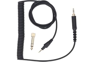 TOSUNY Cavo Audio di Ricambio per Cuffie DJ HDJ-CUE1 HDJ-CUE1BT HDJ-X5 HDJ-X7 HDJ-S7, Cavo di Aggiornamento a Molla per Cuffie da 3,5 Mm/6,35 Mm a Spina da 2,5 Mm (1,2 M-2 m)